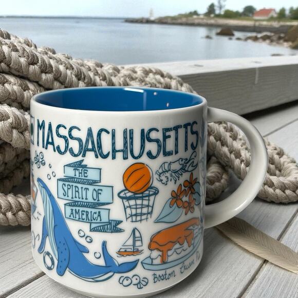 Starbucks Been There Series Massachusetts State 14oz Coffee Mug Cup 2018 - Picture 1 of 7